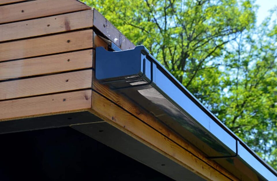 Professional K-style gutter fitting on a home in Salt Lake City, UT