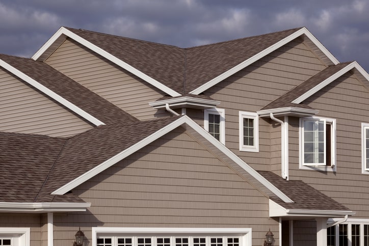 New seamless rain gutters on a home for clean, efficient drainage in Salt Lake City, Utah